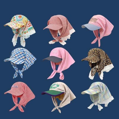 【 日本直送 】美式格紋頭巾一體式鴨舌帽1