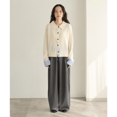 【apres jour clair】繭型抽繩休閒褲8