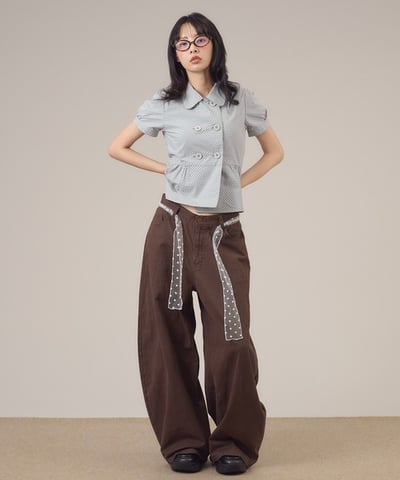 【 apres jour mignon 】雙排釦荷葉擺上衣4