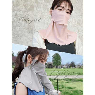 【日本熱銷】Q-max 涼感抗UV．眼角加強防護荷葉邊防曬面罩14