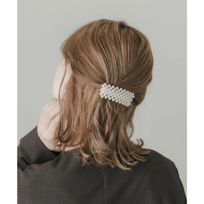 【日本DISCOAT】寬版珍珠髮夾2