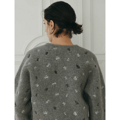 【 CREDONA 】 小花刺繡羊毛針織外套16