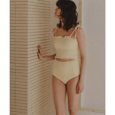 【 titivate 】日系透膚長版前開比基尼兩件式泳裝7