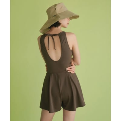 【日本 green label relaxing】雪紡感後背挖空連身泳衣4