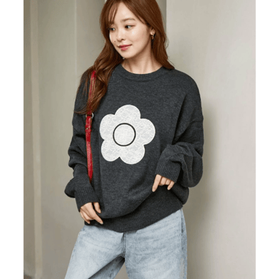 【 MARY QUANT × PUBLUX 】別注蕾絲雛菊拼接寬鬆針織10