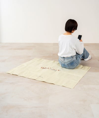 【 3COINS 】米色野餐墊附收納袋 90*120cm2