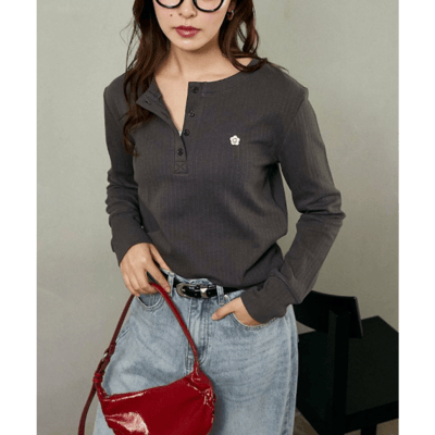 【 MARY QUANT × PUBLUX 】限定聯名羅紋亨利領長袖上衣3