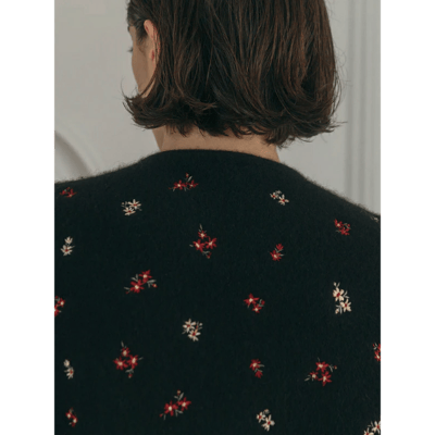 【 CREDONA 】 小花刺繡羊毛針織外套7
