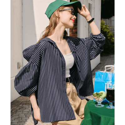 【 BONLECILL 】【97%抗UV】Solvere 輕盈透膚抓皺連帽防曬襯衫外套 (微透感、涼感涼しげ)9