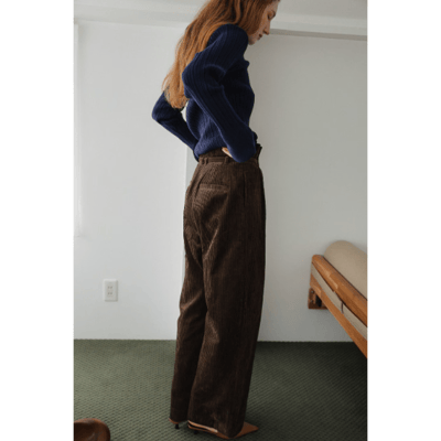 【 tento 】Wide-Leg Corduroy Pants｜高腰寬版燈芯絨長褲18