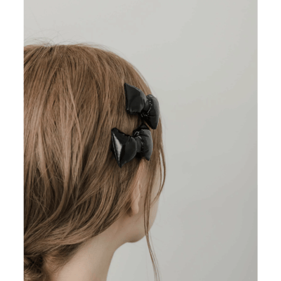 【日本DISCOAT】澎澎軟墊緞帶髮夾 2入組3