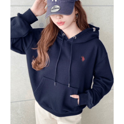 【 U.S. POLO ASSN 】經典刺繡短版連帽外套2