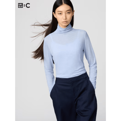 【日本UNIQLO感謝祭】極暖發熱衣喀什米爾混紡高領 T恤8