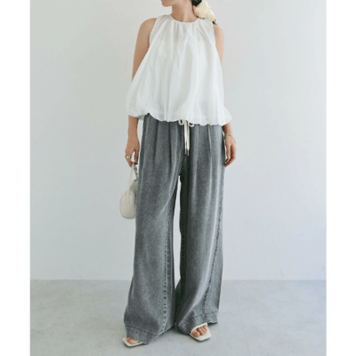 【 日本Freesia  】無袖氣球下擺透視上衣8