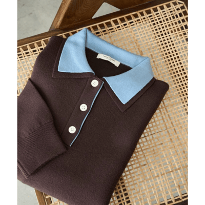【 FREAK'S STORE 】撞色 POLO 領排釦針織上衣17