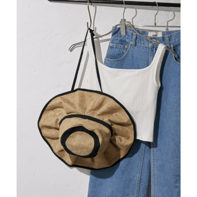 【 CIAOPANIC TYPY 】抗 UV 可摺疊黃麻荷葉邊遮陽帽4