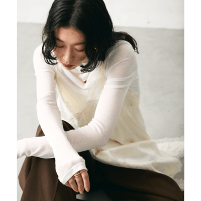 【 Lutim by u 】透膚羅紋圓領上衣1