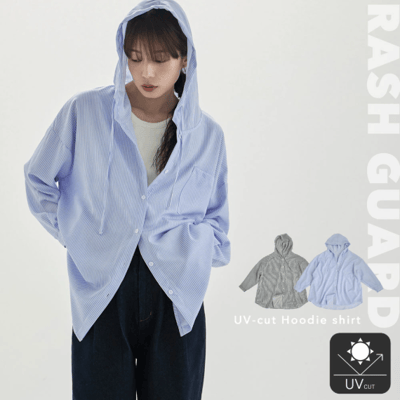 【 日本 etoll 】UV防曬連帽襯衫外套1