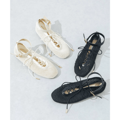 【 EVOL 】輕盈軟質網眼綁帶平底鞋1