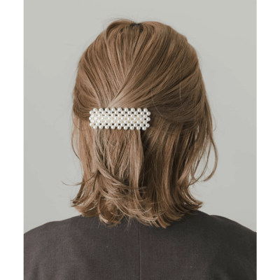 【日本DISCOAT】寬版珍珠髮夾1