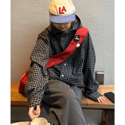 【UNISEX】格紋連帽襯衫外套3