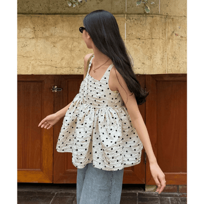 【 titivate 】日系大人感．方領蓬鬆下擺細肩帶背心5