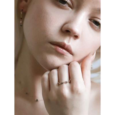 【 cui-cui 】K10 五色天然寶石鍊戒4