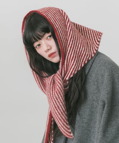 【 SMELLY 】26AW 條紋三角針織圍巾10