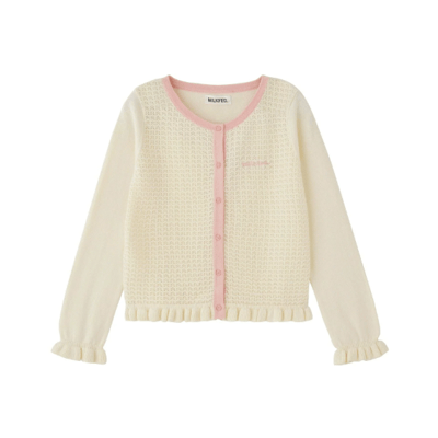 【 MILKFED. 】 FRILL KNIT CARDIGAN 撞色荷葉邊針織開襟衫3