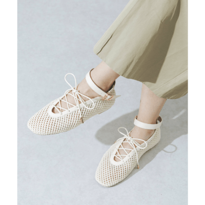 【 EVOL 】輕盈軟質網眼綁帶平底鞋7