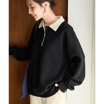 【 FREAK'S STORE 】撞色 POLO 領排釦針織上衣23