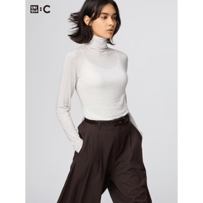 【日本UNIQLO感謝祭】極暖發熱衣喀什米爾混紡高領 T恤6