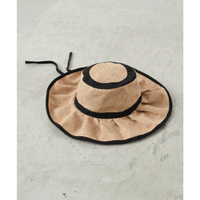 【 CIAOPANIC TYPY 】抗 UV 可摺疊黃麻荷葉邊遮陽帽8