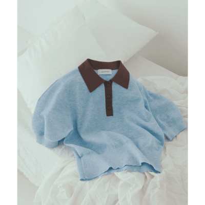【 sellADAM ET ROPE' FEMME 】【定番】苧麻針織 POLO 衫2