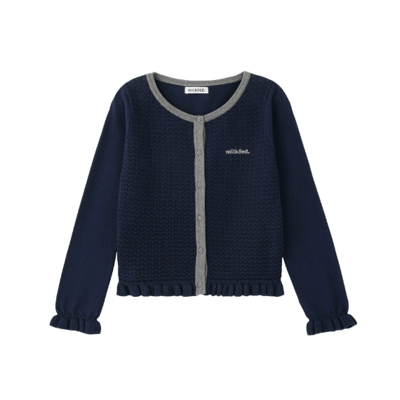 【 MILKFED. 】 FRILL KNIT CARDIGAN 撞色荷葉邊針織開襟衫2