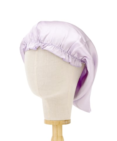 【日本 3COINS 】防摩擦絲綢睡帽 長款ロング4