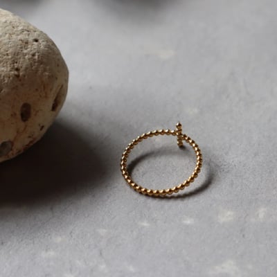 【 AJIRO ACCESSORY 】R005 醫療鋼顆粒交叉細戒6