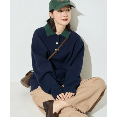 【 FREAK'S STORE 】撞色 POLO 領排釦針織上衣16