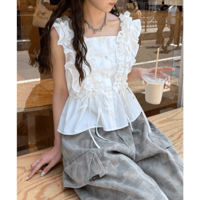 【 w closet 】法式短袖襯衫上衣11