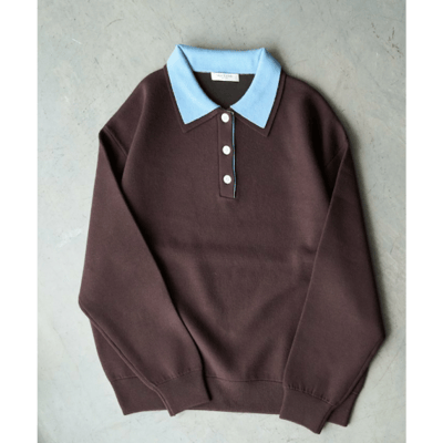 【 FREAK'S STORE 】撞色 POLO 領排釦針織上衣18