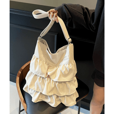 【 ninon 】層次感荷葉邊手提包2