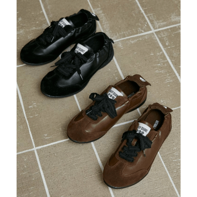 【 MARY QUANT 】麂皮感抓皺運動鞋3