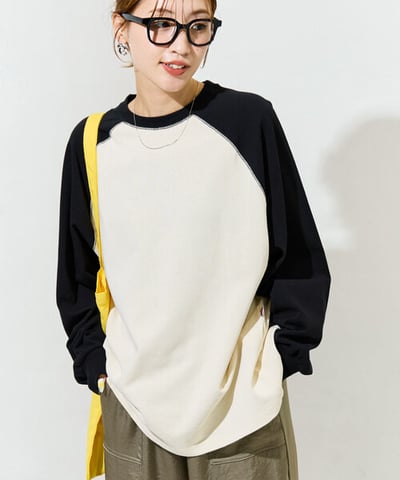 【 FREAK'S STORE 】USA棉撞色拉克蘭長袖T8