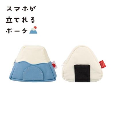 【日本DECOLE】可立式手機收納包（全2款）富士山 / 御飯糰13