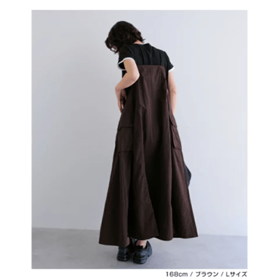 【日本 andme】多機能尼龍吊帶長裙 抗UV接觸涼感潑水加工14