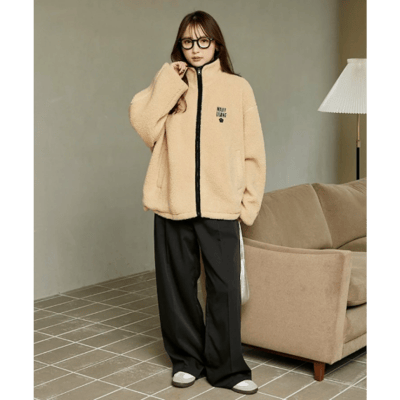 【 MARY QUANT × PUBLUX 】別注撞色滾邊毛絨外套12