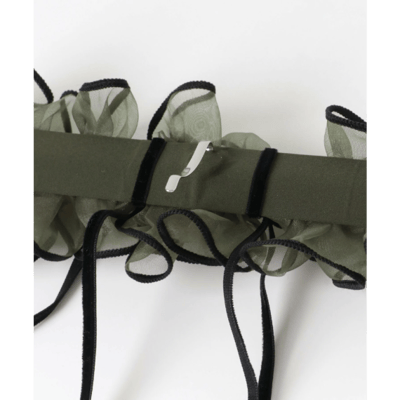 【日本DISCOAT】絲絨緞帶 x 透膚歐根紗 馬尾扣5