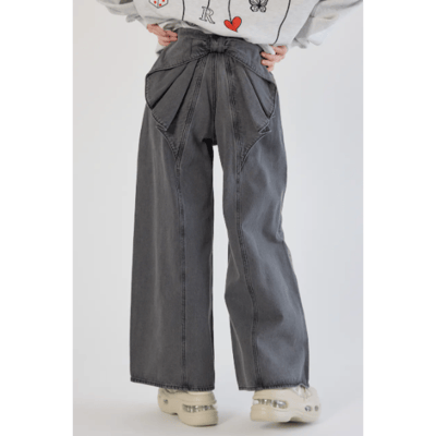 【 RODEO CROWNS WIDE BOWL】大蝴蝶結丹寧褲 再入荷1