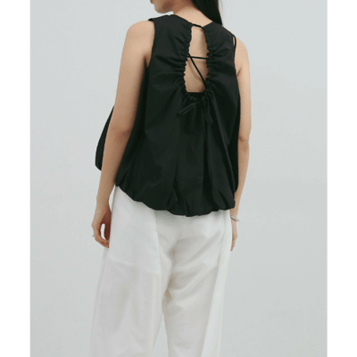 【 日本Freesia  】無袖氣球下擺透視上衣5