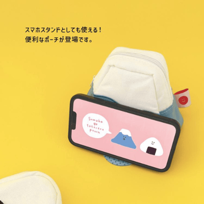 【日本DECOLE】可立式手機收納包（全2款）富士山 / 御飯糰3